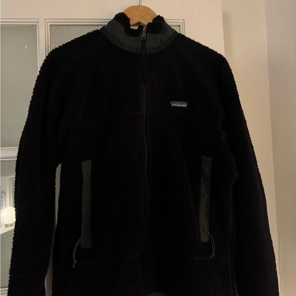 Green and Black Retro Pile Patagonia Fleece made in the USA